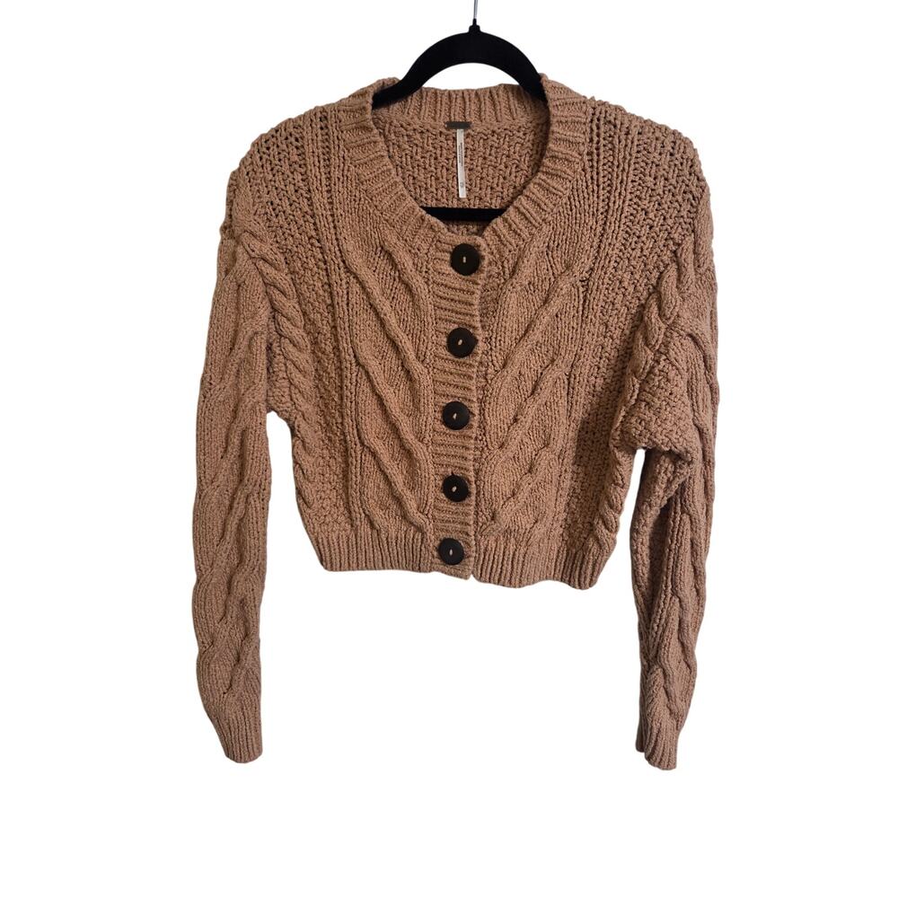 Free People Bonfire Cable Knit Cardigan Women's Size XS